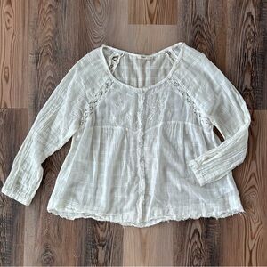 Silver Embroidered 100% Cotton White Boho Blouse from Buckle